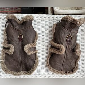 💯 Shearling Dog Coats Pair: Leather Coats for Small +Medium Dog! Luxury